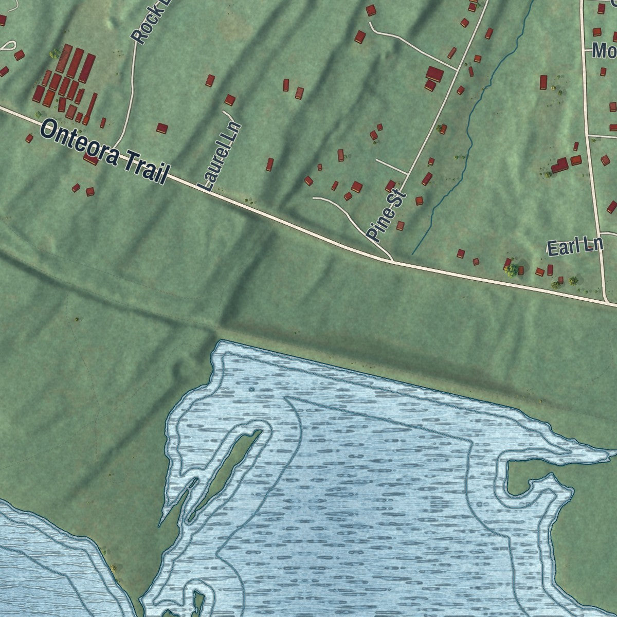 Close-up of the map of West Hurley, New York print showing street and building detail