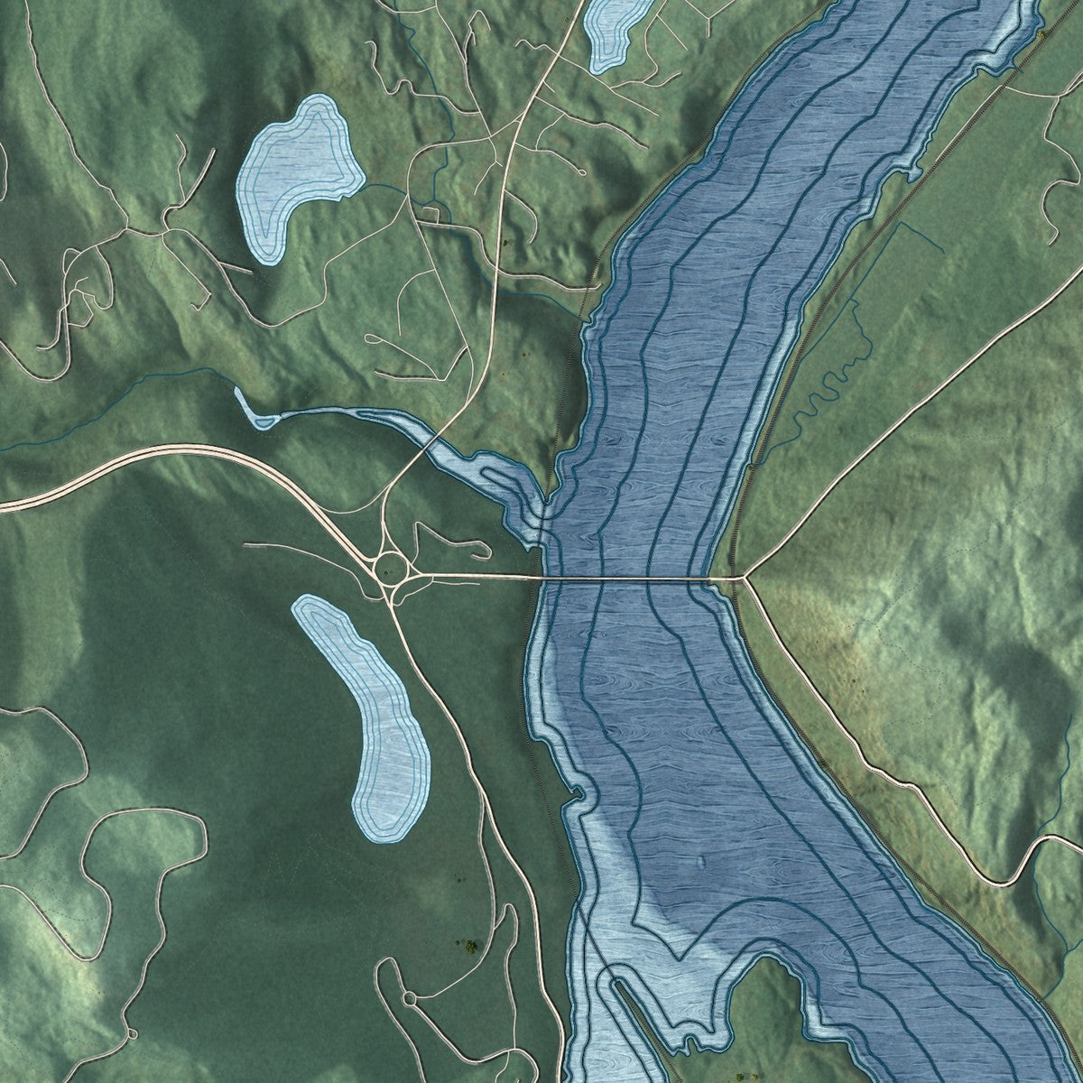 Close-up 2 of the West Point, New York map artwork