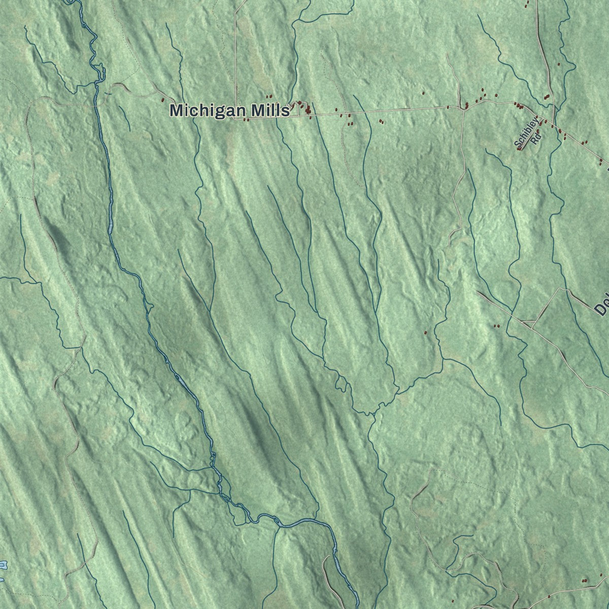 Close-up 1 of the West Turin, New York map artwork