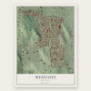 Westcott, New York map print, the full design