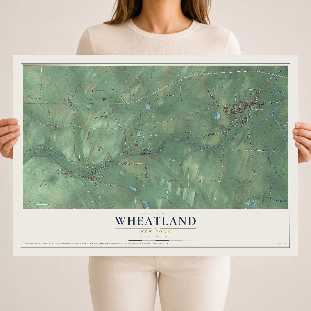 Wheatland, New York map print, 18" x 24" Archival Matte Print mockup