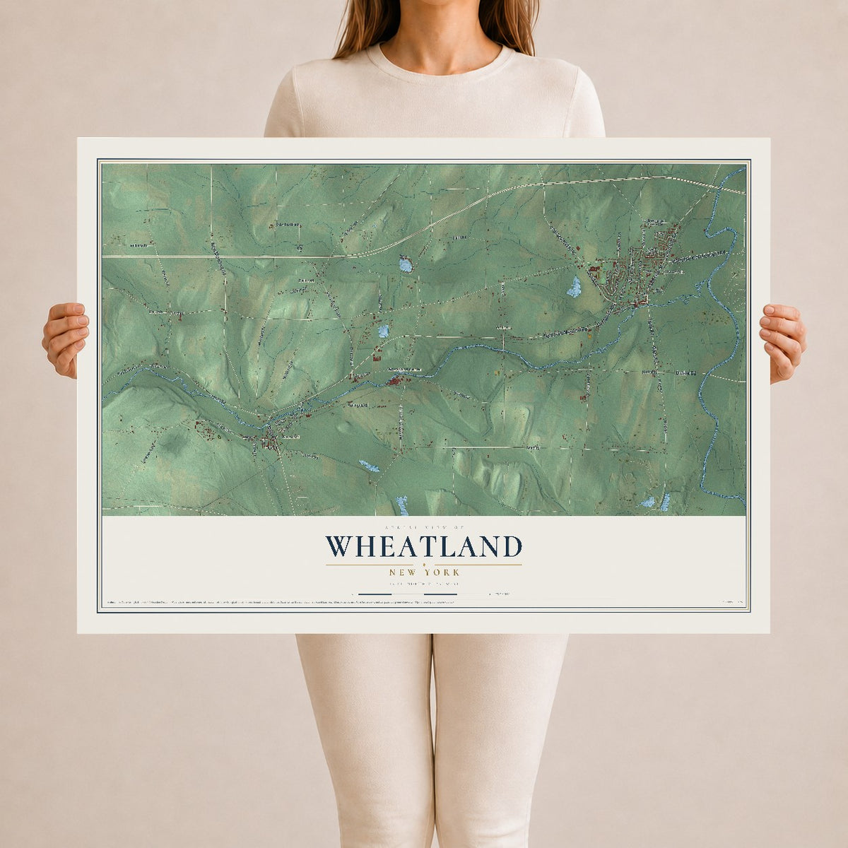 Wheatland, New York map print, 24" x 36" Archival Matte Print mockup