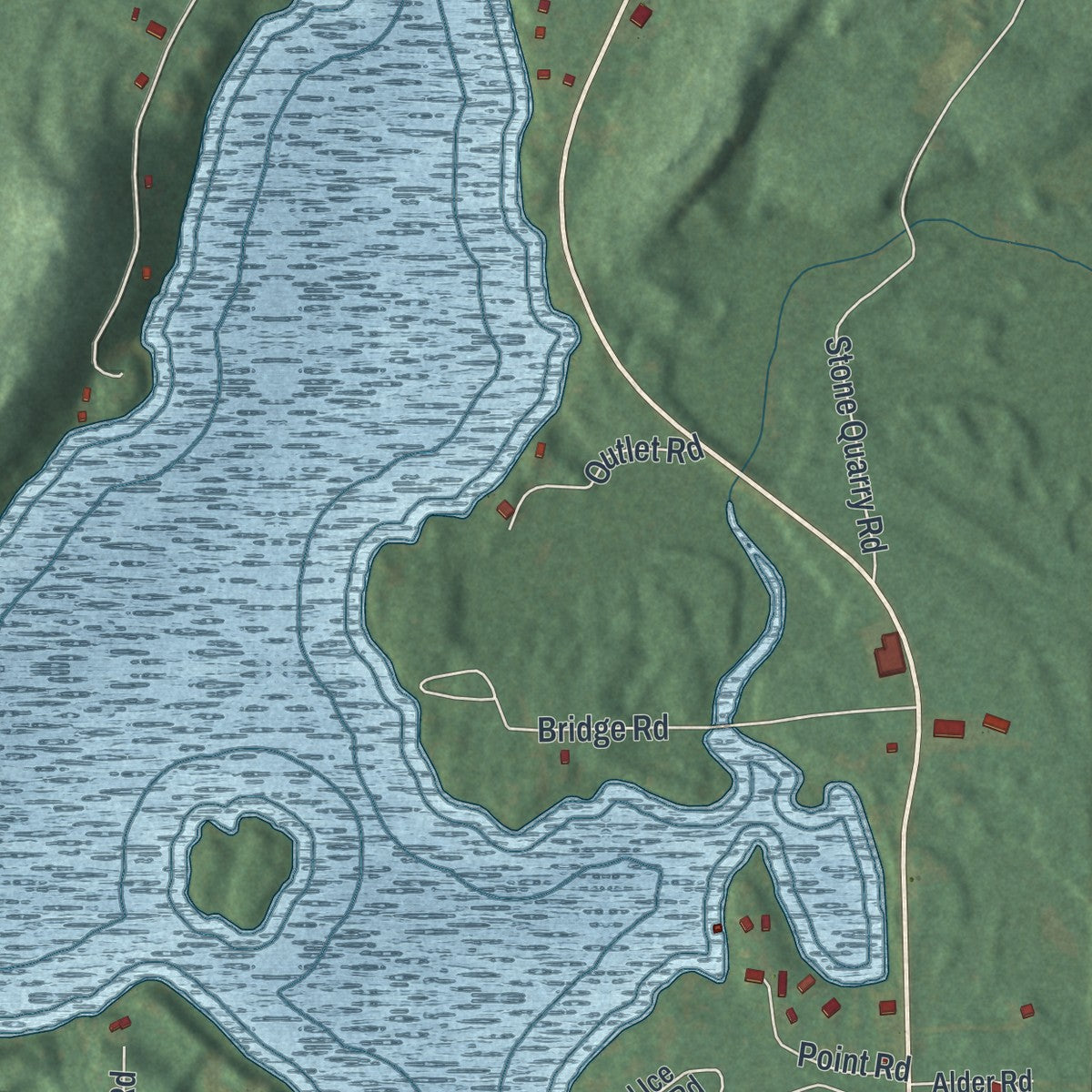 Close-up of the map of White Lake, Oneida County, New York print showing street and building detail