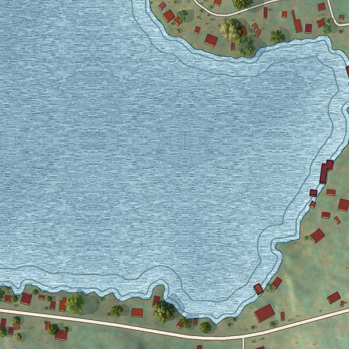 Close-up of the map of White Lake, New York print showing street and building detail
