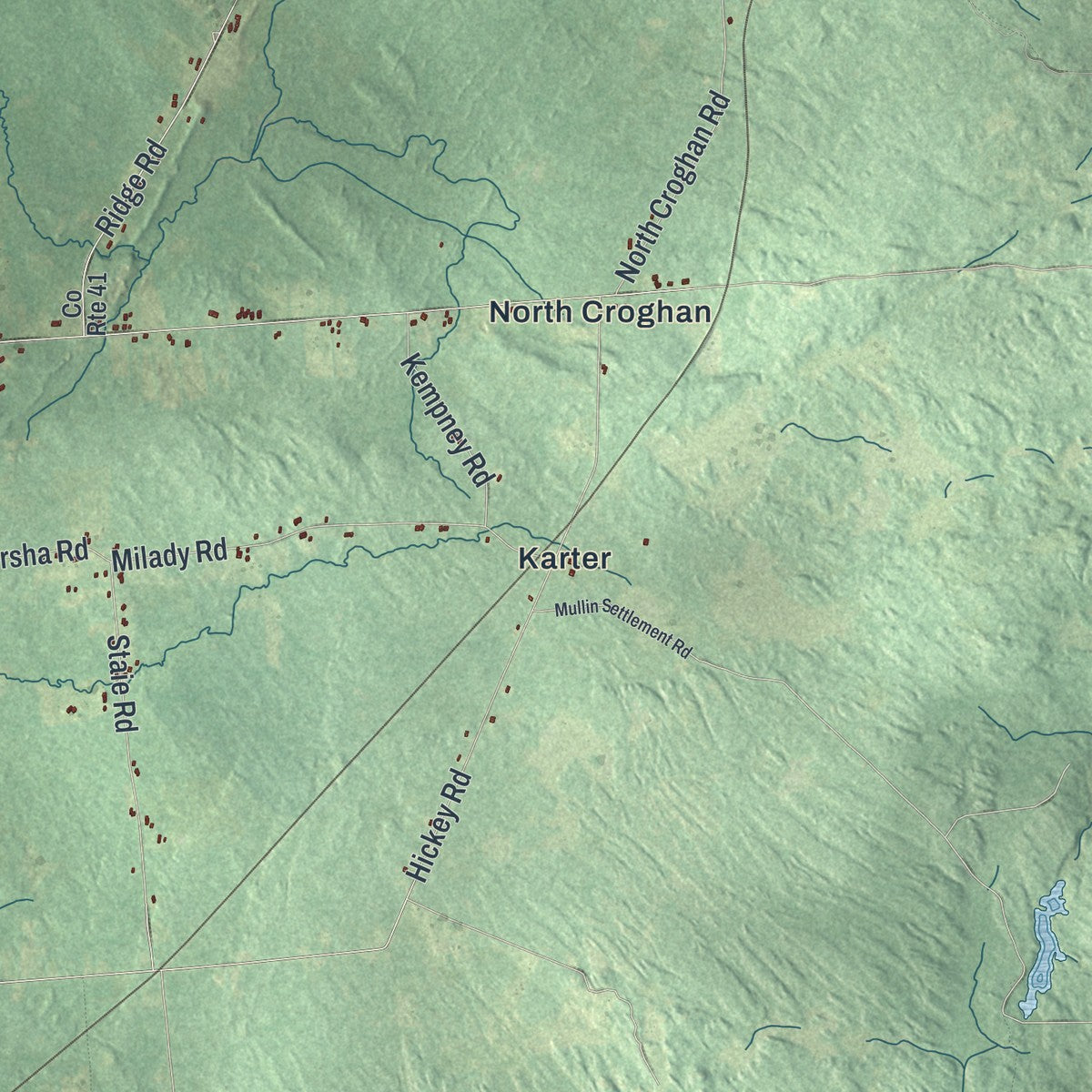 Close-up 2 of the Wilna, New York map artwork
