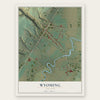 Wyoming, New York map print, the full design