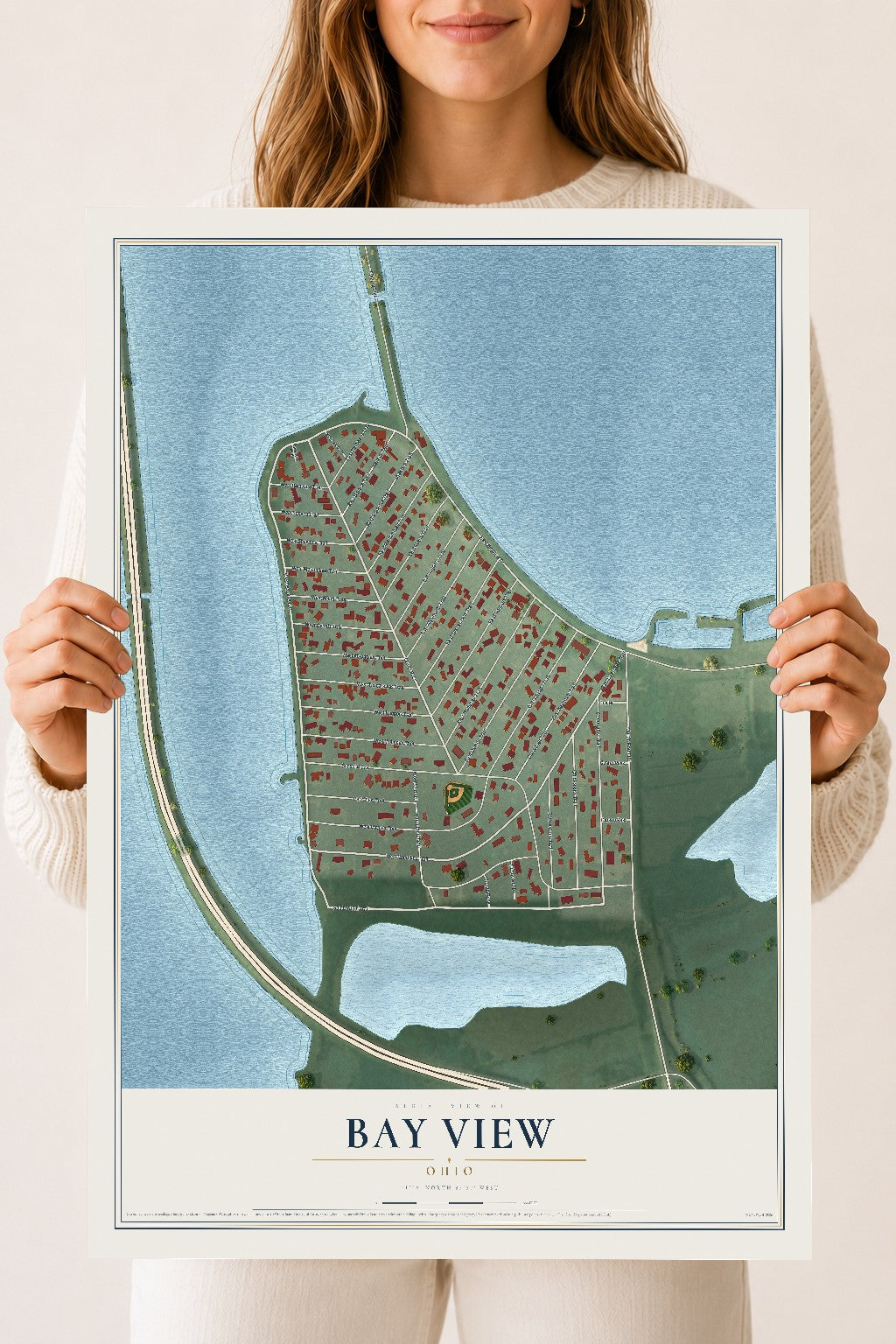 Map of Bay View, Ohio, 18 x 24 inch unframed archival matte print