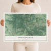 Map of Bentleyville, Ohio, 12 x 18 inch unframed archival matte print