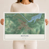 Map of Butler, Ohio, 12 x 18 inch unframed archival matte print