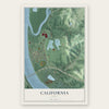 California, Ohio map print, the full design