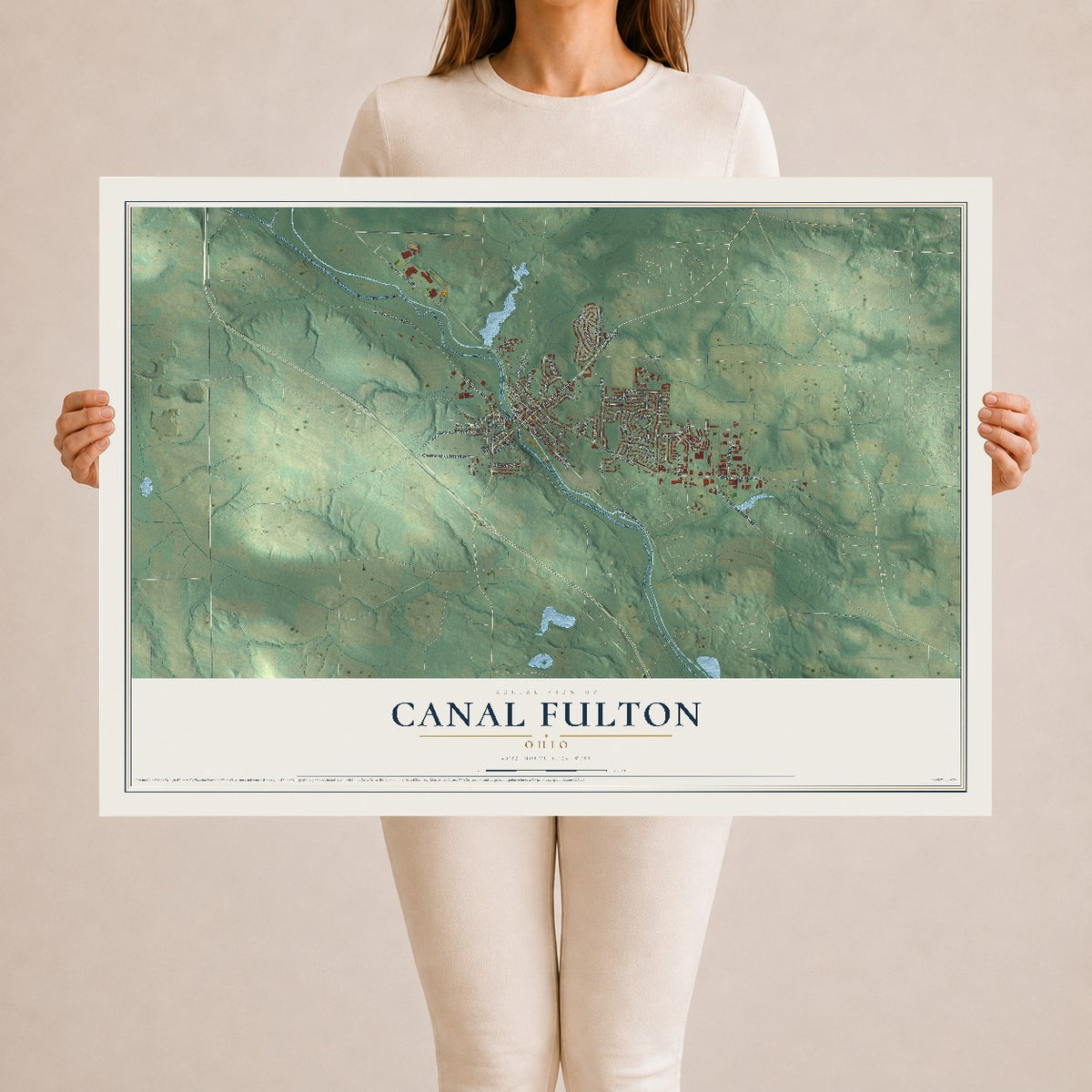 Map of Canal Fulton, Ohio, 24 x 36 inch unframed archival matte print