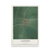 Map of Casstown, Ohio, 12 x 18 inch unframed archival matte print