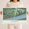 Map of Chesapeake, Ohio, 12 x 18 inch unframed archival matte print