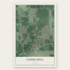 Churchill, Ohio map print, the full design