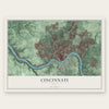 Cincinnati, Ohio Print map print, the full design
