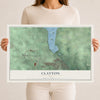 Map of Clayton, Ohio, 12 x 18 inch unframed archival matte print