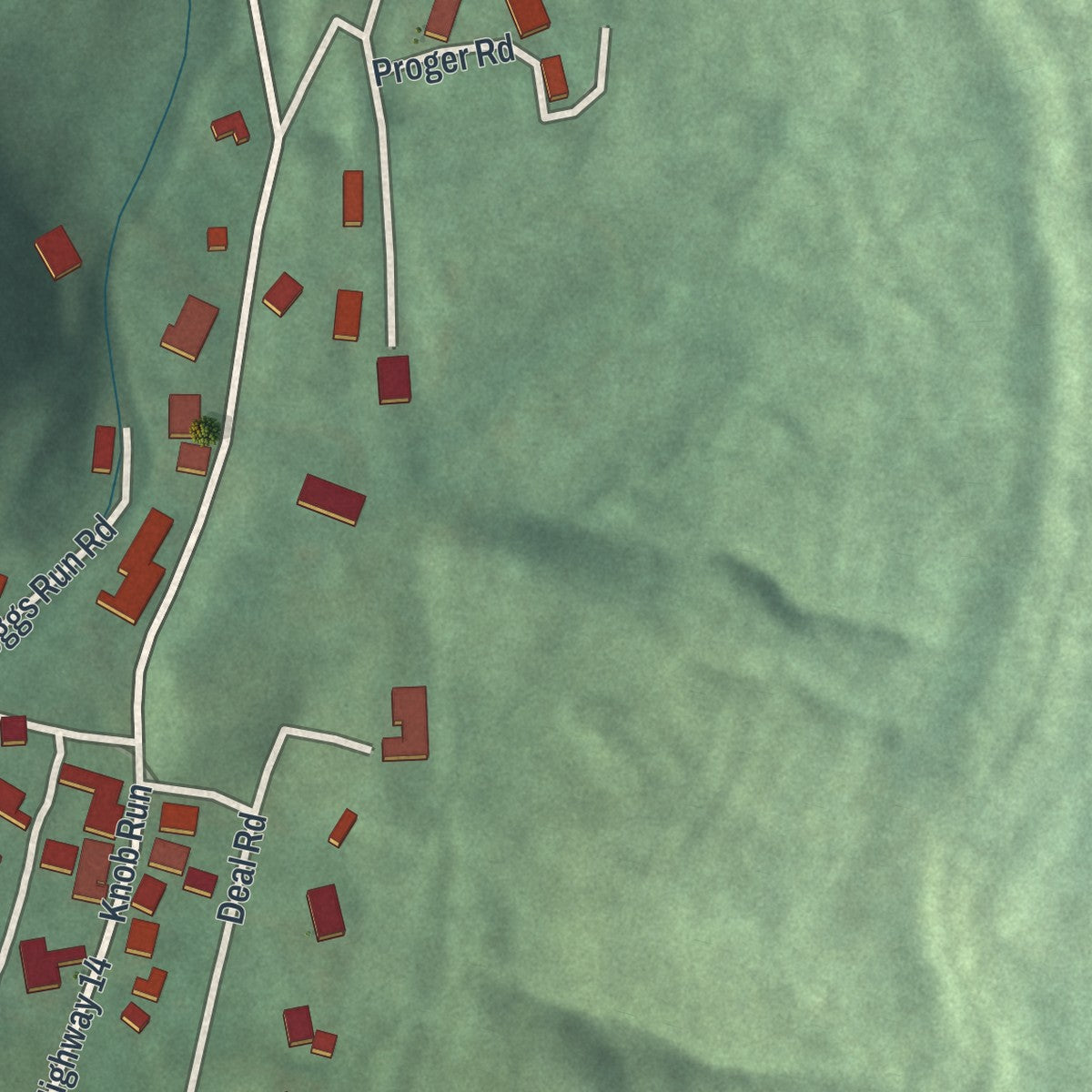 Close-up of the map of Connorville, Ohio print showing street and building detail