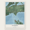 Danbury, Ohio map print, the full design