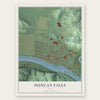 Duncan Falls, Ohio map print, the full design