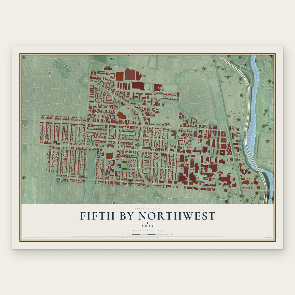 Fifth by Northwest, Ohio map print, the full design
