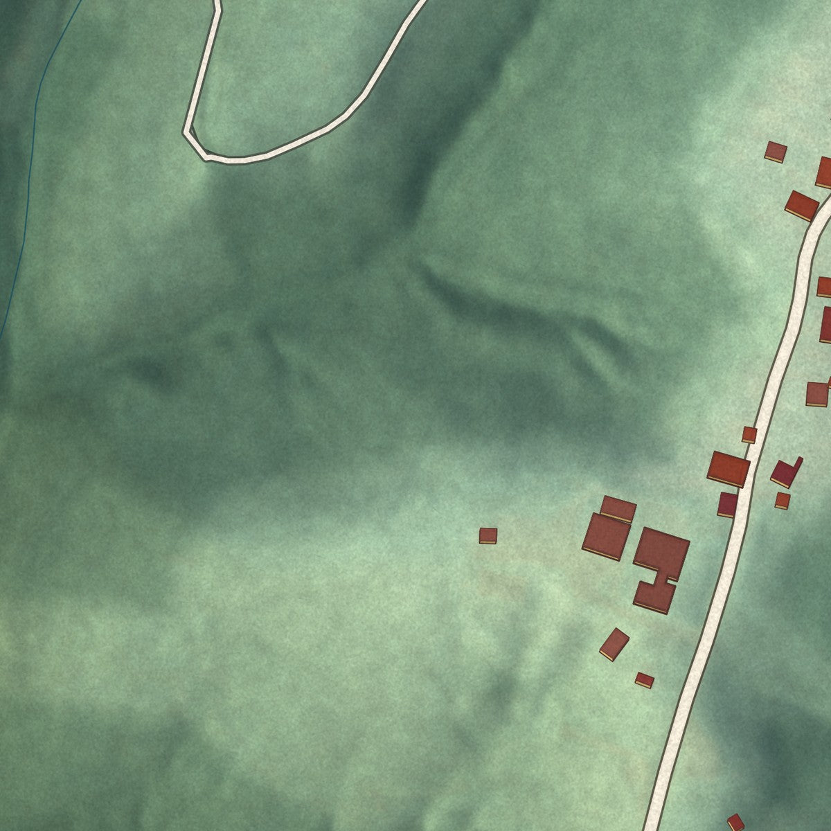 Second close-up of the map of Graysville, Ohio print showing more streets and buildings