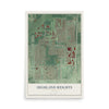 Map of Highland Heights, Ohio, 12 x 18 inch unframed archival matte print