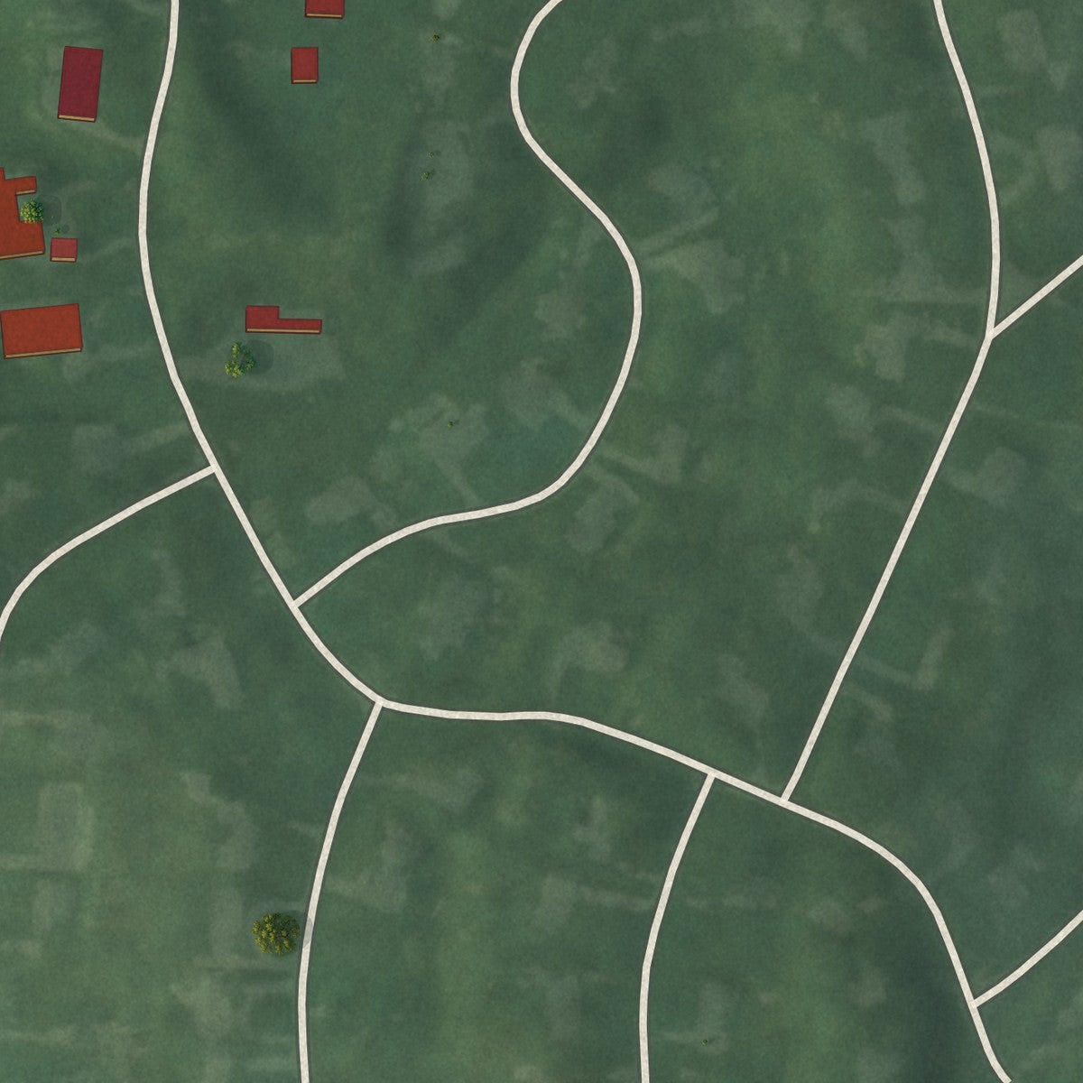 Second close-up of the map of Hills and Dales, Ohio print showing more streets and buildings