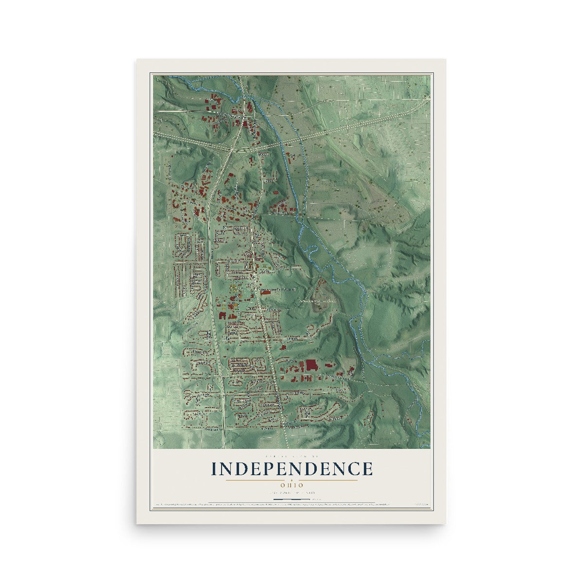 Map of Independence, Ohio, 12 x 18 inch unframed archival matte print