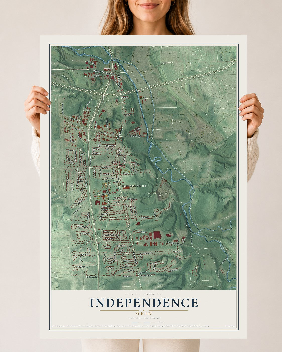 Map of Independence, Ohio, 24 x 36 inch unframed archival matte print