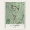 Italian Village, Ohio map print, the full design