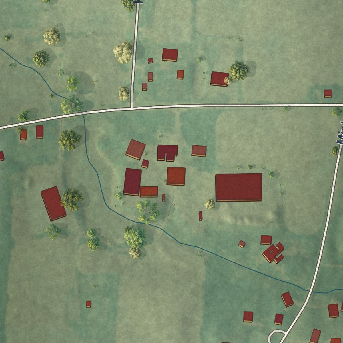 Close-up of the map of Jersey, Ohio print showing street and building detail