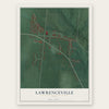 Lawrenceville, Ohio map print, the full design