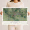 Map of Liberty Center, Ohio, 12 x 18 inch unframed archival matte print