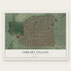 Library Village, Ohio map print, the full design
