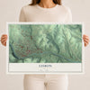 Map of Lisbon, Ohio, 12 x 18 inch unframed archival matte print