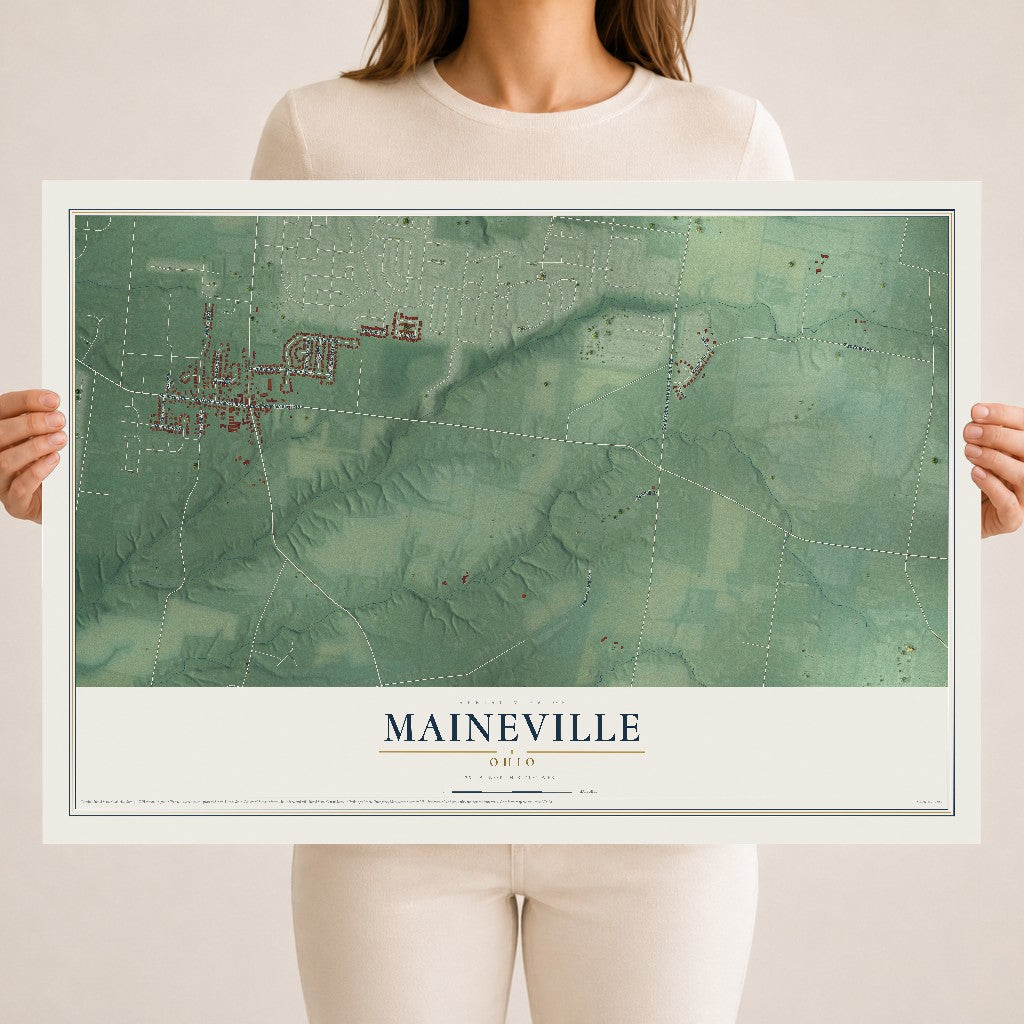 Map of Maineville, Ohio, 18 x 24 inch unframed archival matte print
