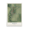 Map of Malinta, Ohio, 12 x 18 inch unframed archival matte print