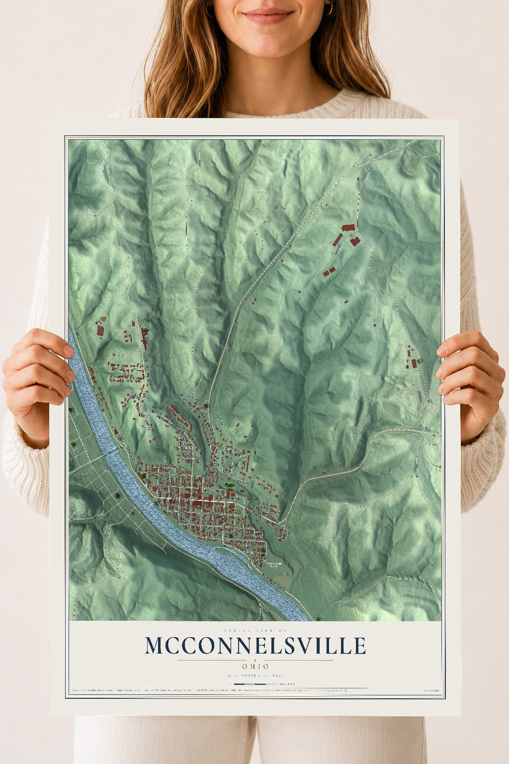 Map of McConnelsville, Ohio, 18 x 24 inch unframed archival matte print