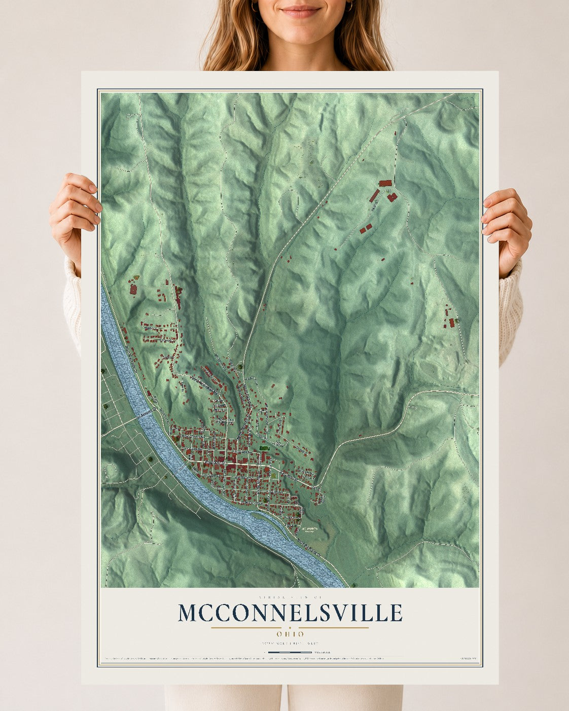 Map of McConnelsville, Ohio, 24 x 36 inch unframed archival matte print