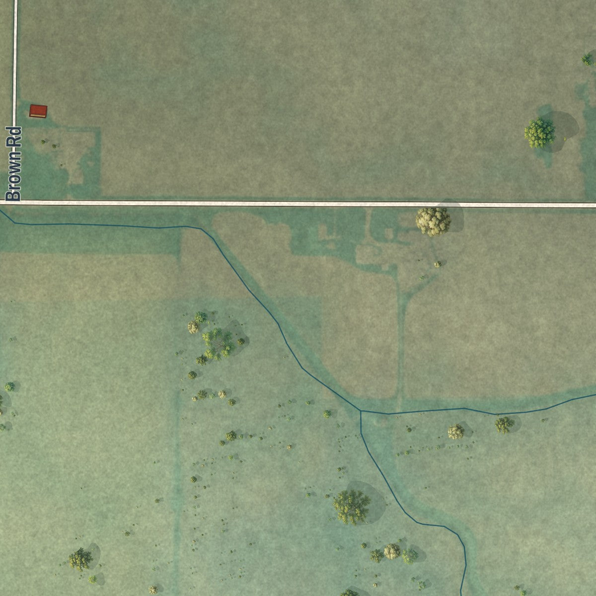 Second close-up of the map of Morral, Ohio print showing more streets and buildings