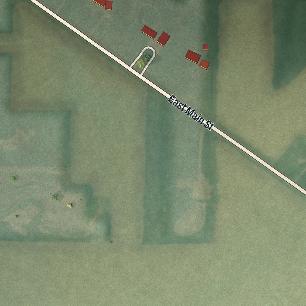 Second close-up of the map of Ney, Ohio print showing more streets and buildings
