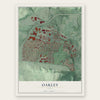 Oakley, Ohio map print, the full design