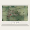 Pettisville, Ohio map print, the full design