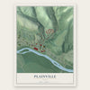 Plainville, Ohio map print, the full design