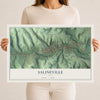 Map of Salineville, Ohio, 12 x 18 inch unframed archival matte print