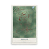 Map of Seville, Ohio, 12 x 18 inch unframed archival matte print