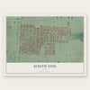 South Side, Ohio map print, the full design