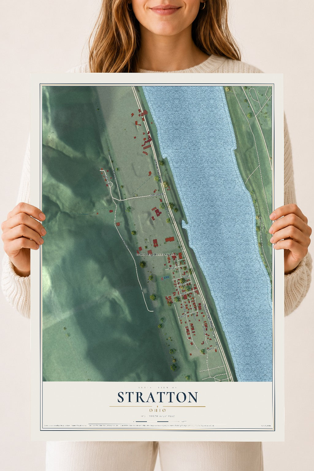 Map of Stratton, Ohio, 18 x 24 inch unframed archival matte print