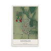Map of Tontogany, Ohio, 12 x 18 inch unframed archival matte print