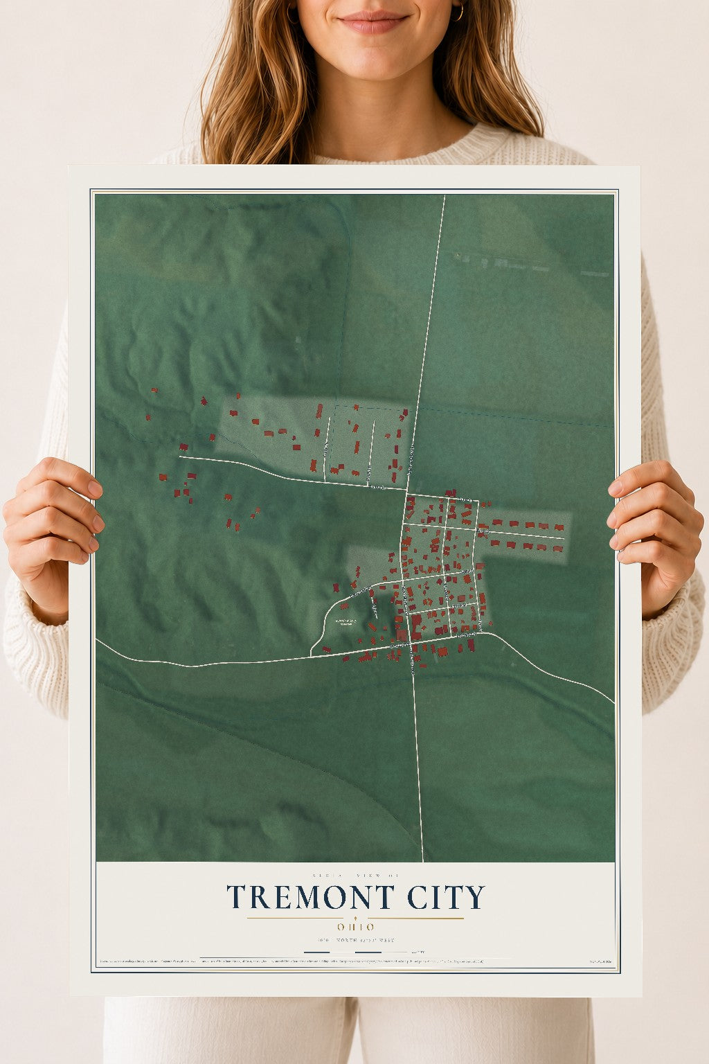 Map of Tremont City, Ohio, 18 x 24 inch unframed archival matte print